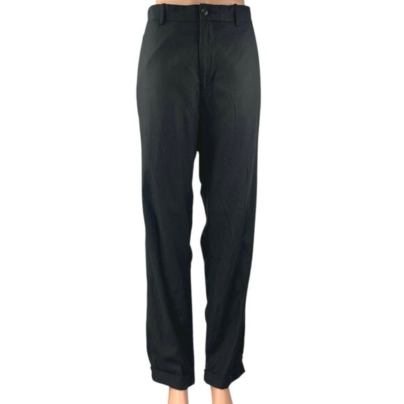 Vince Men's Black High Waisted Straight Leg Button Trousers Dress Pants Size 34 - Picture 1 of 5